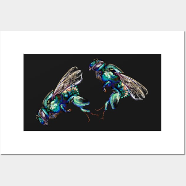 Zoom Orchid bee Wall Art by rainetteillus